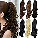 Claw Ponytail Extension Short Curly Wave 145G Thick Jaw Ponytails Pony Tail Hairpiece Clip in Hair Extensions Real Natural as Human Synthetic Fibre for Women 18 inch medium brown