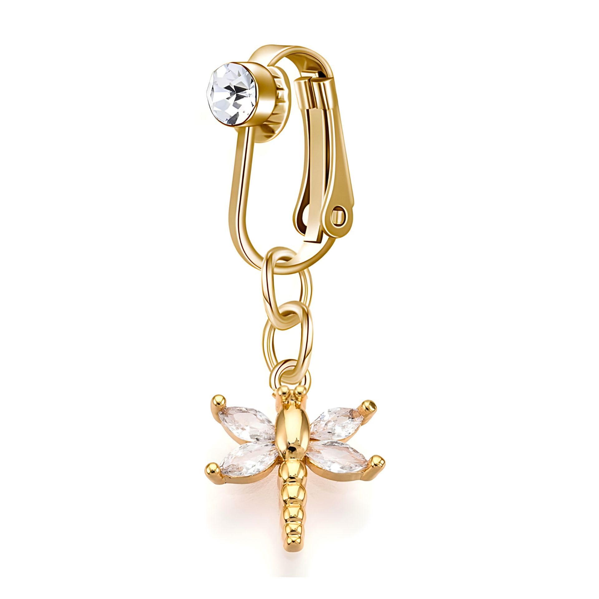via mazzini Clip-On Style Whimsical Dragonfly Belly Button Navel Ring For Women And Girls (BB0181) 1 Pc-picture-20