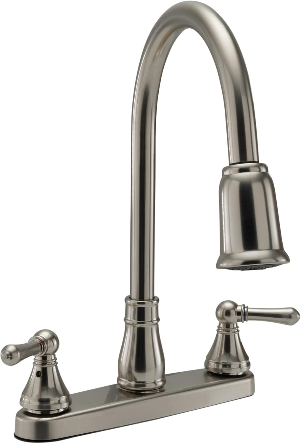 RecPro RV Kitchen Faucet with Pull Down Sprayer Two Handle Kitchen