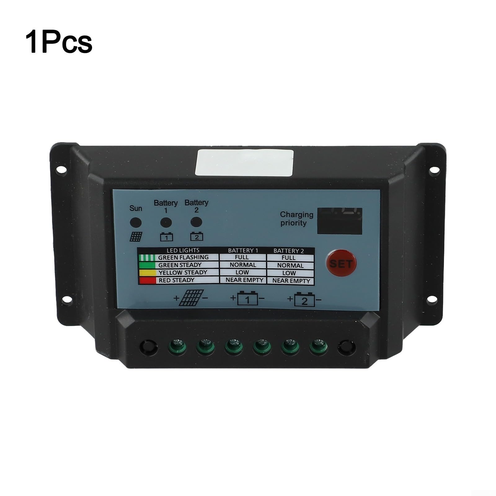 Dual-Batterieladeregler, 10 A, 20 A, 30 A, für 12 V/24 V, ABS-Material mit Display für optimales Sonnensystem-Management (20 A)
