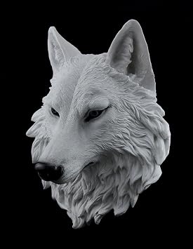 Zeckos White Arctic Wolf Head Wall Mount Sculpture
