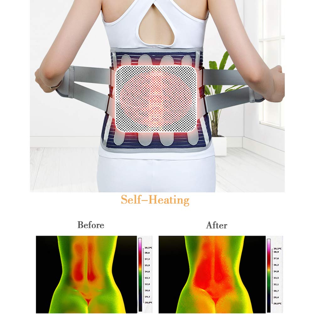 Faja Lumbar para Espalda, Cinturón de Soporte Lumbar Ayuda a Aliviar Dolor y Lesiones, Ciática, Hernia de Disco etc, Faja Lumbar Deportiva para Hombre y Mujer,M