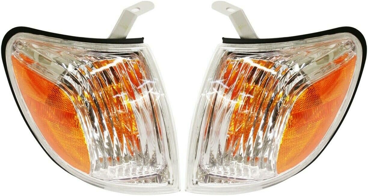 Corner Parking Marker Lamp Left & Right Pair Set for Toyota for Tundra Base/Limited/Sr5 2005-2006 with Bult 2 Turn Signal Lights Clear&Amber Lens TO2530148