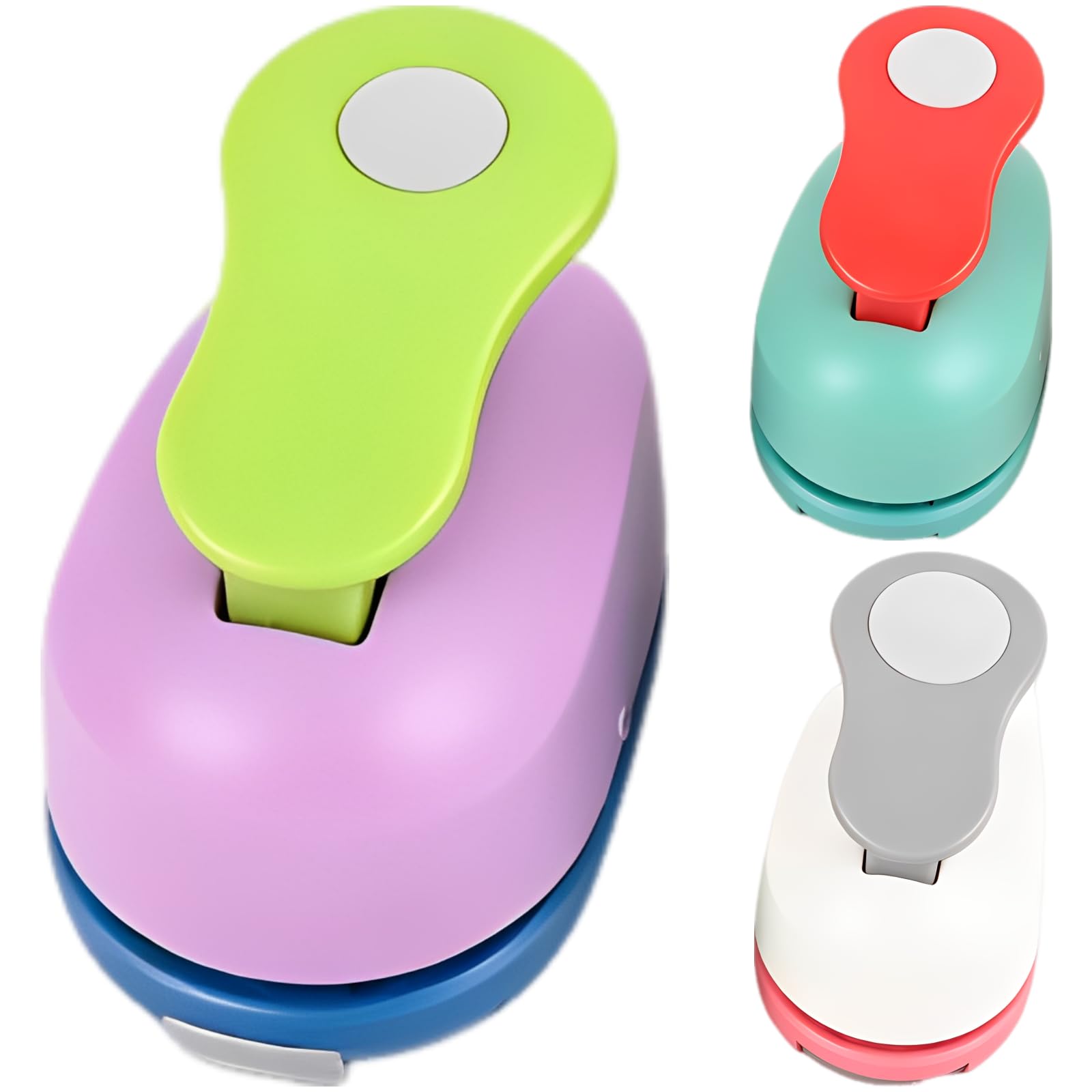 Lot de 3 perforatrices rondes pour papier, sorties de 10 mm, 15 mm et 25 mm, outil à pression facile pour le DIY, le scrapbooking, la décoration intérieure et les projets