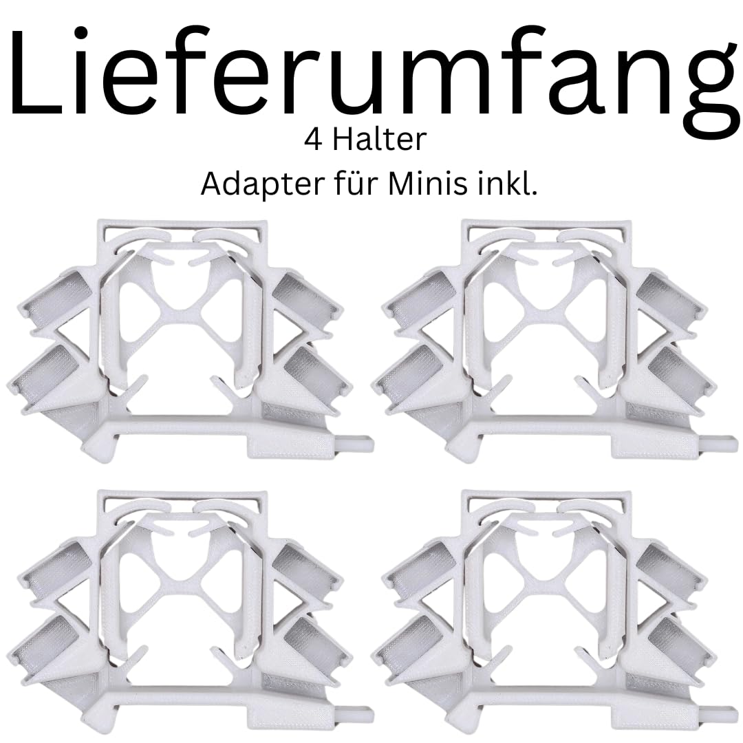 Soporte de montaje Printtastisch compatible con 42 modelos de relé Shelly – Plus 1, 1PM, 2PM, Mini, Gen3, Gen4, i4 DC, Regulador, RGBW2, Wave, EM, AddOn, DALI, Persiana – WAGO 221, PETG, 4 unidades