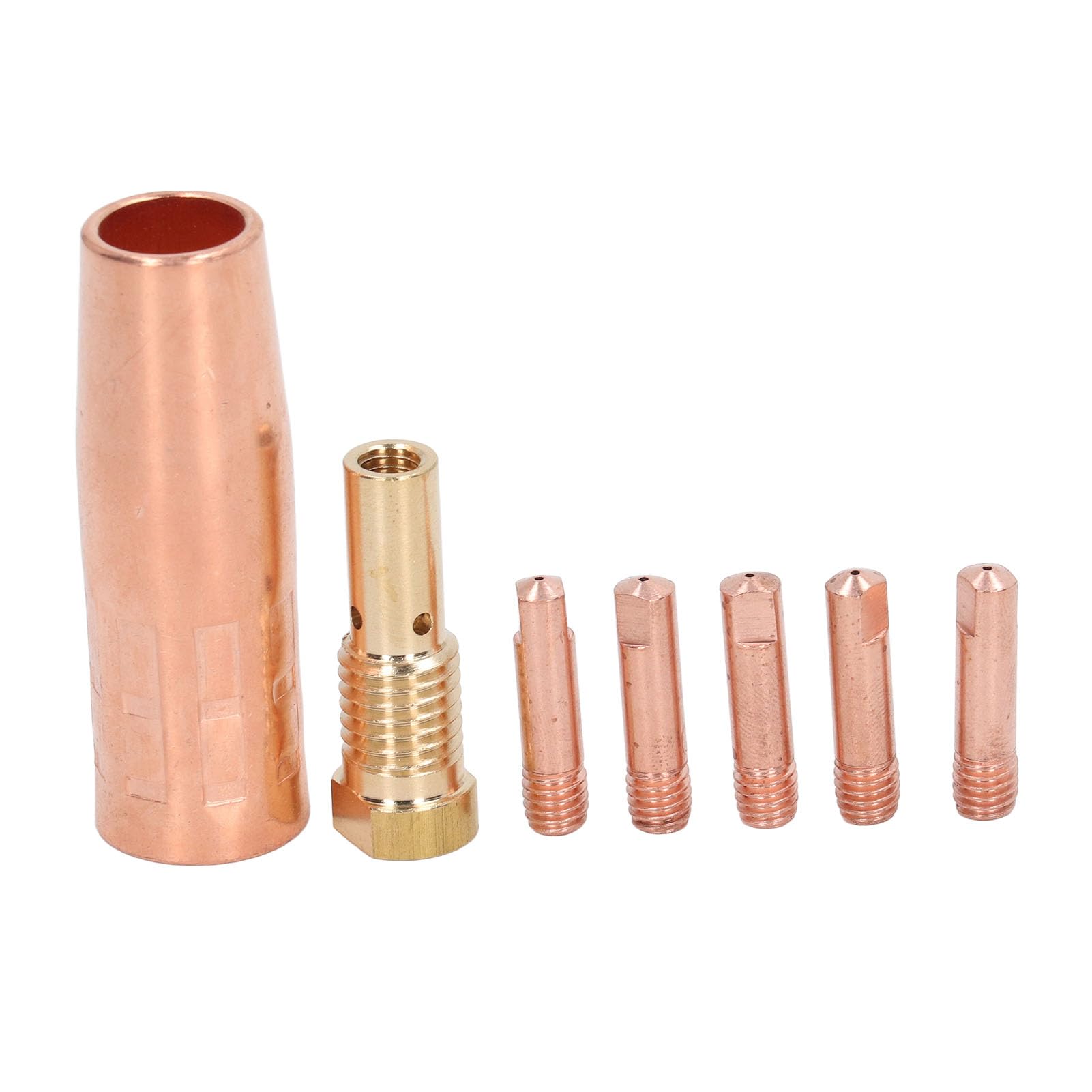 Gasless Nozzle Tips Kit, Fully Compatible with Century FC90 80GL, Forney Easy Weld, Ti Easy Flux, Includes 5pcs 0.031in Brass Tips, Airless Nozzle, Brass Connecting Rod, 7 Piece