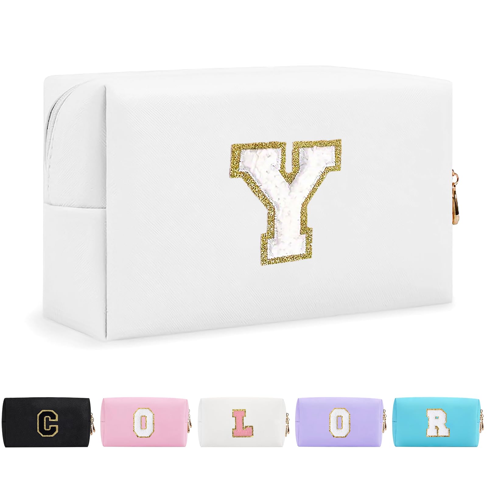 Bolsa de Maquillaje, Bolsa de Cosméticos Impermeable de Viaje, PU Cuero, Neceser de Baño, Bolsa De Aseo Y Almacenamiento para Mujer,Cosas Preppy para niñas Adolescentes (Letra A-Z) — view 267