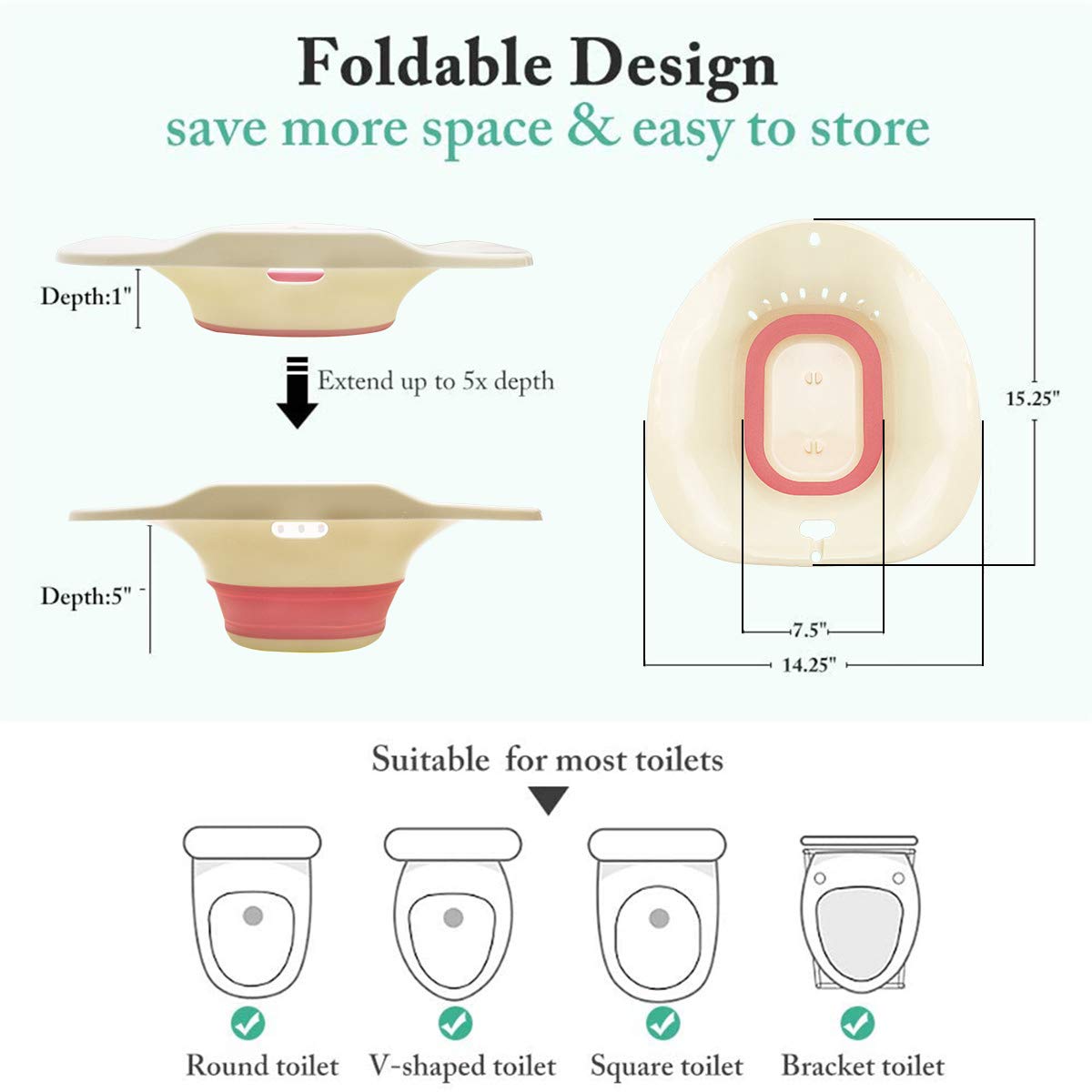 Sitz Bath for Toilet Seat Bartholin Cyst Sitz Bath for Hemorrhoids