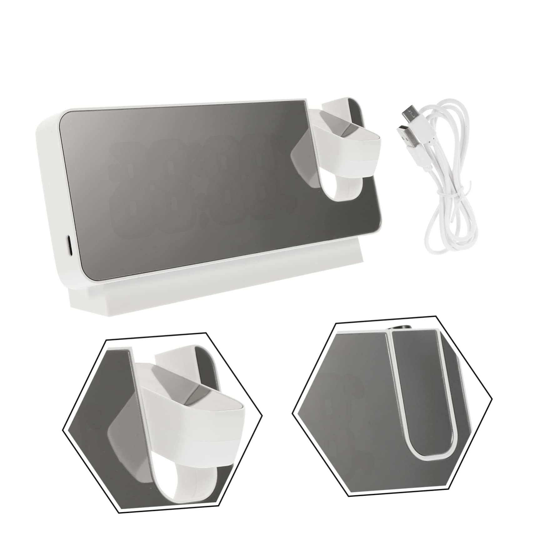IMIKEYA 2sätze Projektionswecker Mit USB- Digitale Alarmfunktion Und Einstellbarer Helligkeit Für Schlafzimmer Und Geräuschloses Design Nachtlichtfunktion