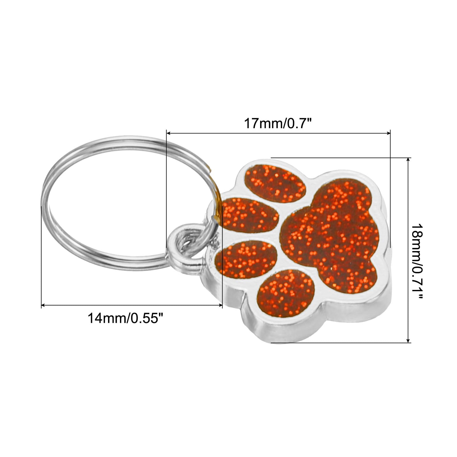 PATIKIL Animal Dog Cat Paw Print Pendants, 6 Pcs Crystal Footprint Dog Cat Paw Prints Pendants for DIY Necklace Bracelet Enamel Jewelry Making, Dark Red - Image 2