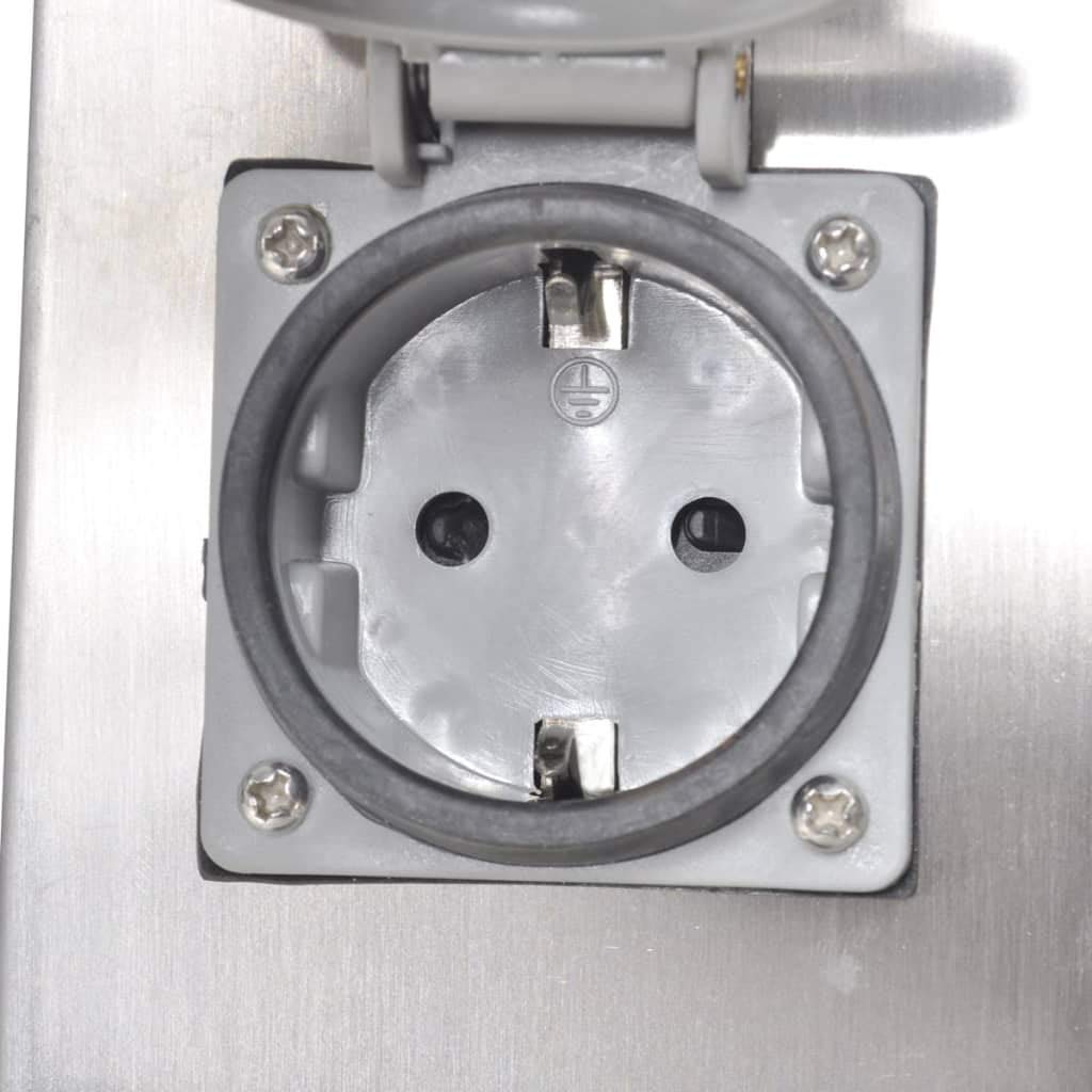 vidaXL Presa Elettrica da Giardino a Pilastro in Acciaio Inox Spina da Esterno