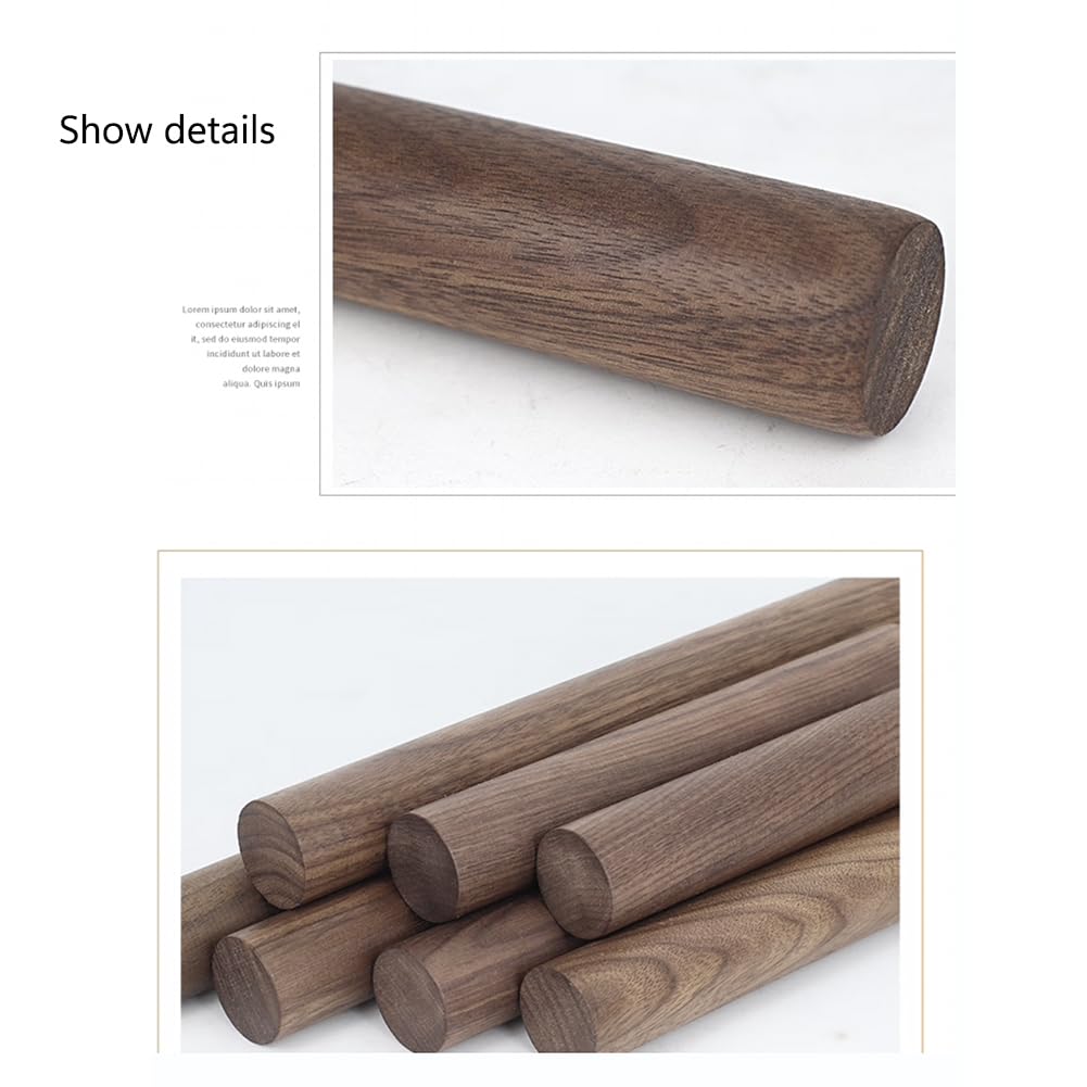 BAIWANLIN Houten stok walnoot ronde plug Onafgewerkt gebruikt voor ambachten Kledingrail wandelstok diameter3-50mmlengte500mm,50mm*500mm*1pcs