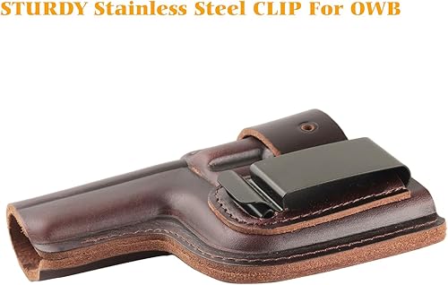 Miniatura 4 de Funda de cuero de grano superior OWB J Frame Revolver para Taurus Modelo 327 605 856 905 942 para S & W 60 360PD 442 637 640 642 se adapta a SP101,