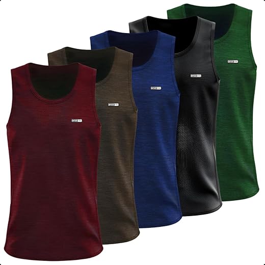 Kit 5 Regatas Dry Fit Masculina Academia Malha Fria Básica Costura Reforçada Logo Minimalista