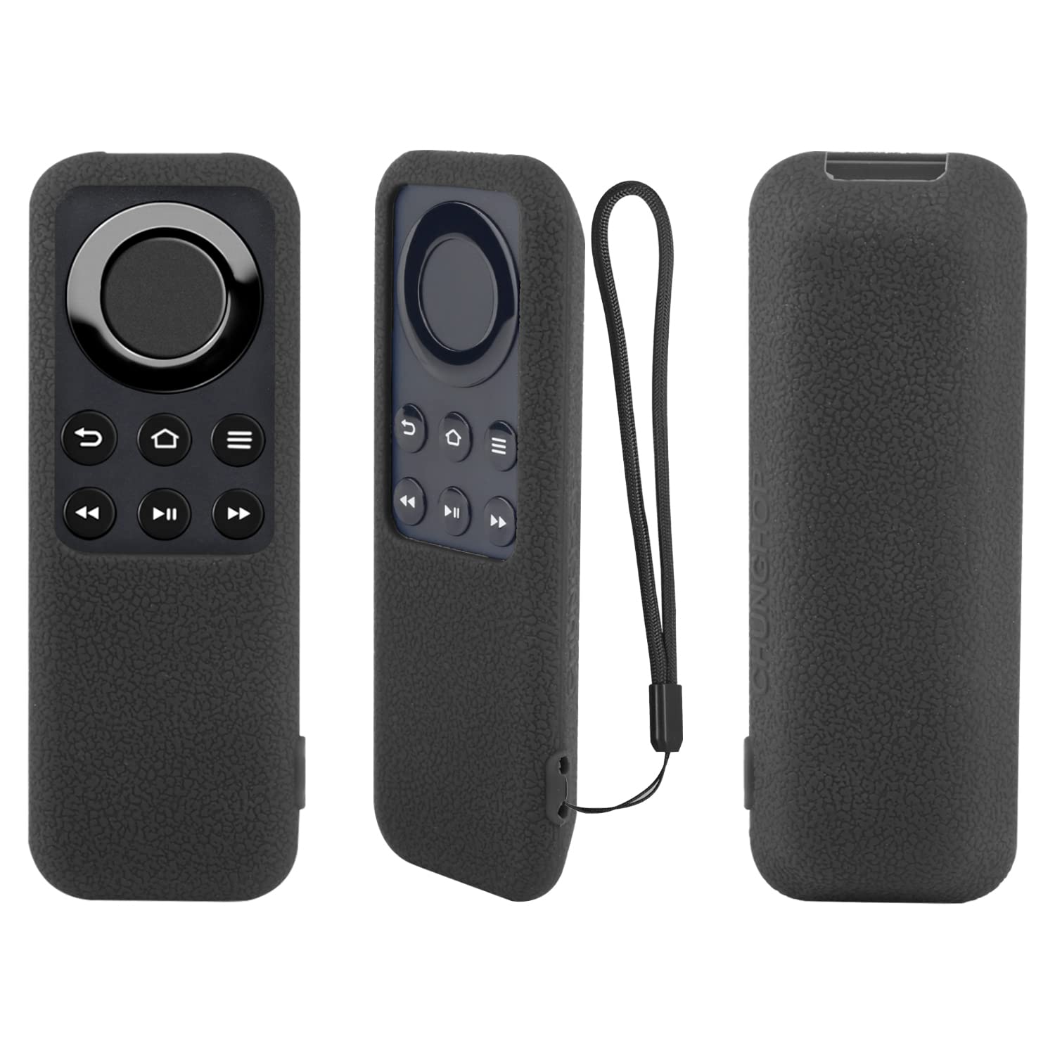 CHUNGHOP Protective Silicone Remote Case Compatible with CV98LM TV Stick Non-Alexa Voice Remote Case, Anti-Slip, Shockproof, kin-Friendly and Washable (Black)