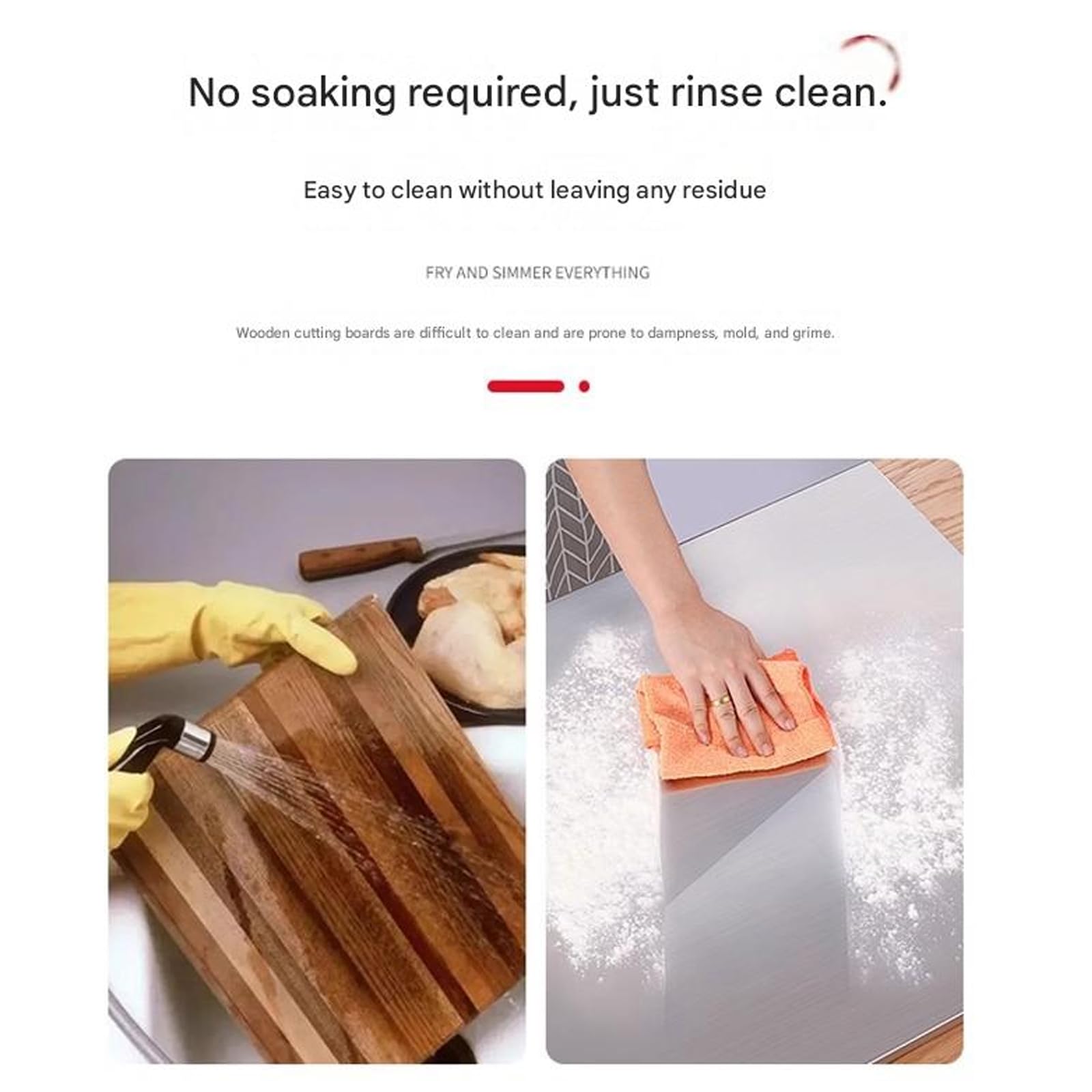 Tagliere da cucina multiuso in acciaio inox, 30x40cm 2.0 THICK