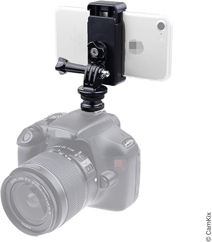 Miniatura 9 de CamKix Kit adaptador de montaje de zapata caliente compatible con teléfono, cámara de acción para el montaje flash de tu cámara DSLR - Graba tu