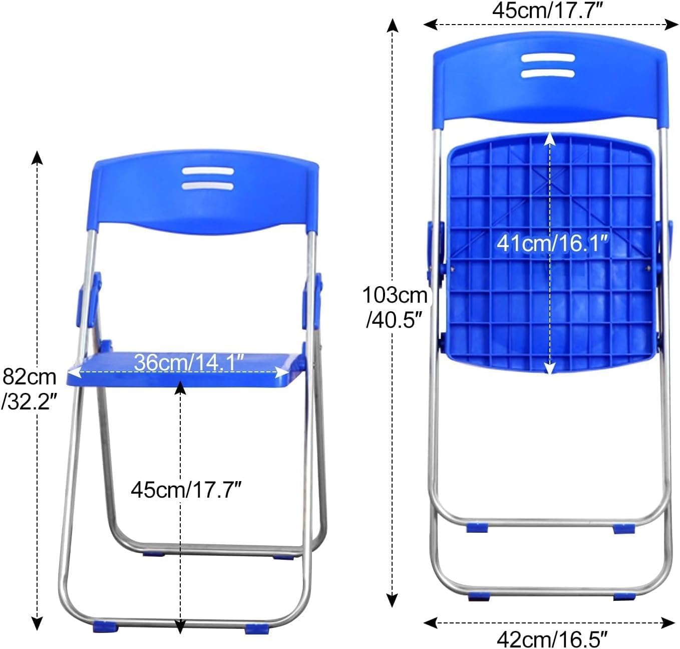 6 Pack Plastic Folding Chairs, Indoor Outdoor Portable Stackable Commercial Seat Capacity for Events Office(Black)
