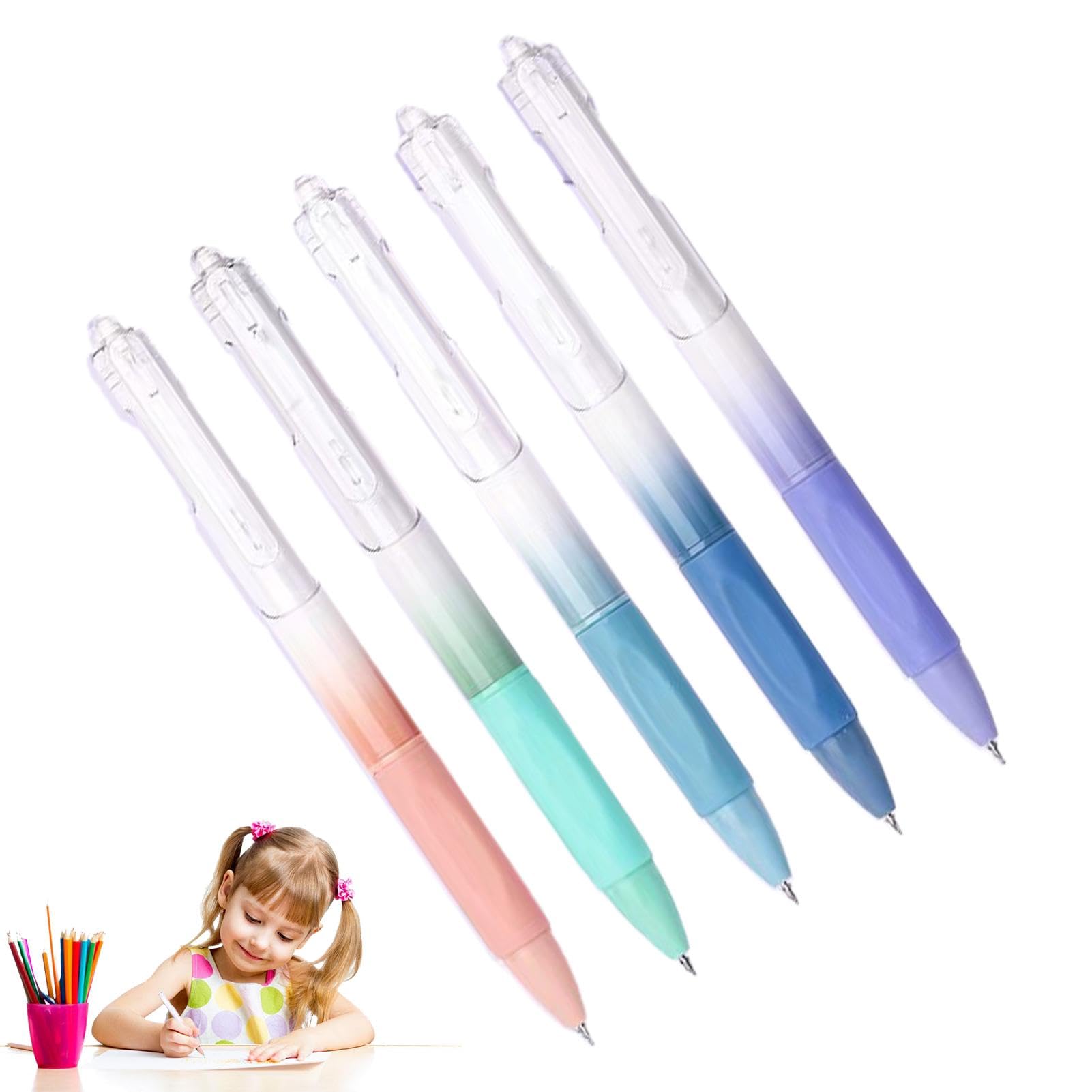 8 Penne Gel Retrattili 0,5mm + 6 Ricariche Originali - Scrittura Fluida, Inchiostro Nero, Asciugatura Rapida, Per Studenti E Ufficio