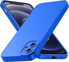Tenphone Coque pour iPhone 12 (6,1"), Étui de Protection Antichoc en Silicone TPU Souple avec Protection Caméra - Bleu
