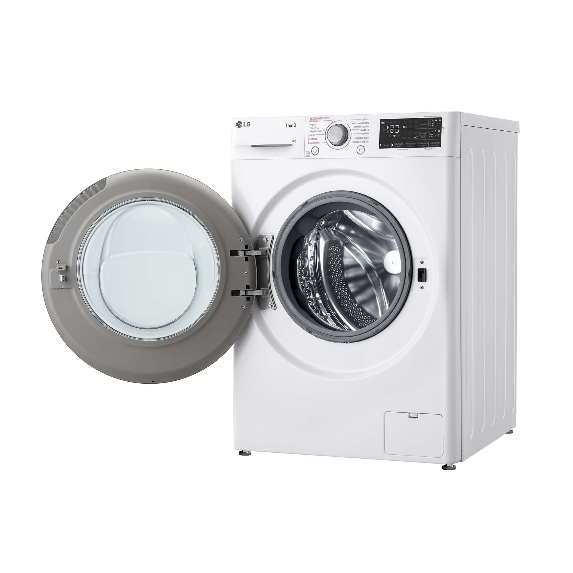 LG F4WR5509A1W - Lavadora Inteligente, 9Kg, 1400rpm, Carga Frontal, AI Direct Drive, TurboWash 360º, Autodosificador, Clasificación A, Serie 500, Blanco