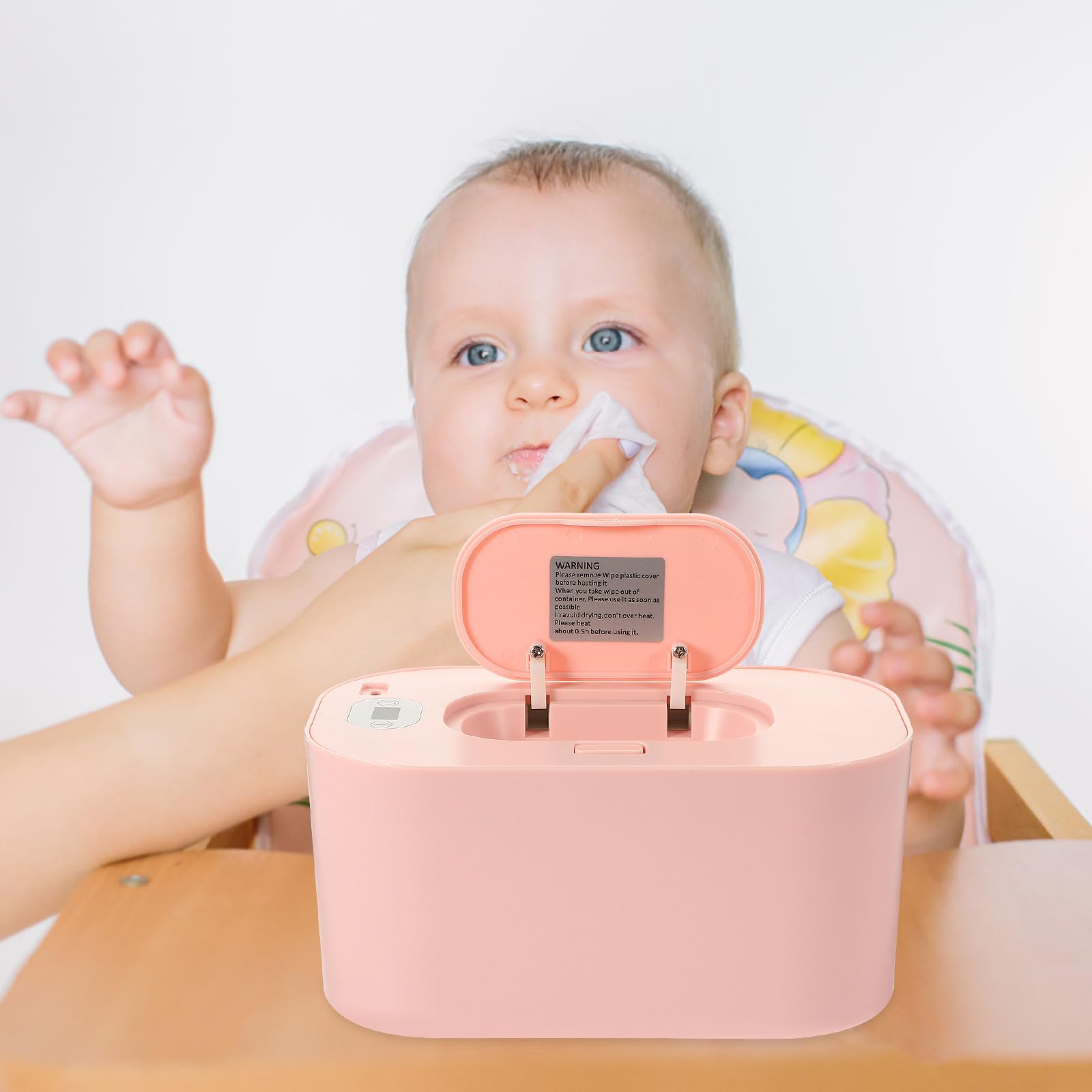 POPETPOP Calentador de Toallitas Húmedas para Bebés Portátil Pantalla Incorporada y Alimentación Usb, Temperatura Ajustable de 40℃ a 60℃ Adecuado para Uso en Casa Aire Libre