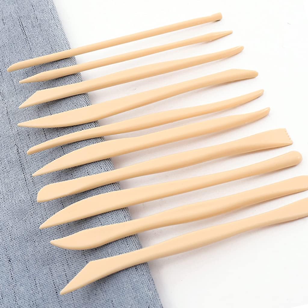 Clay Tools, 10-Piece DIY Plastic Polymer Carving Set Clay Kit Pottery Modeling for Carving, Styling, Embossing, Suitable Beginners