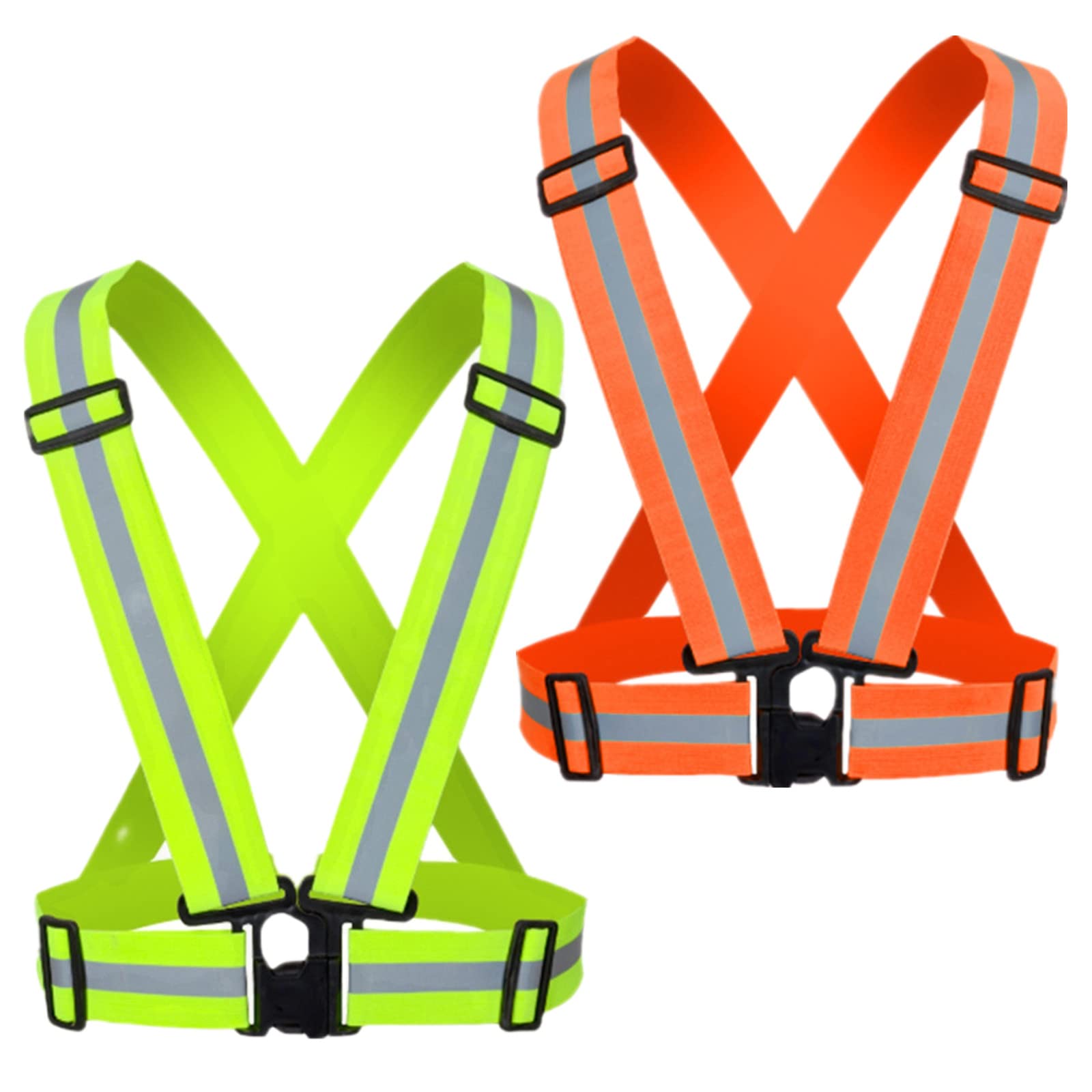 Reflective Vest, High Visibility Safety Vest Straps Reflective Gear for Night Running Walking Cycling for Men Women Kids