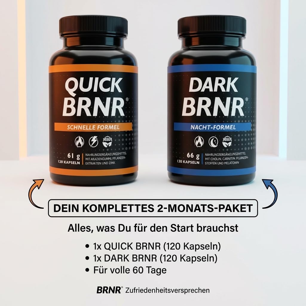 QUICK + DARK BRNR Stoffwechsel Tag&Nacht 24h Paket, 240 Kapseln