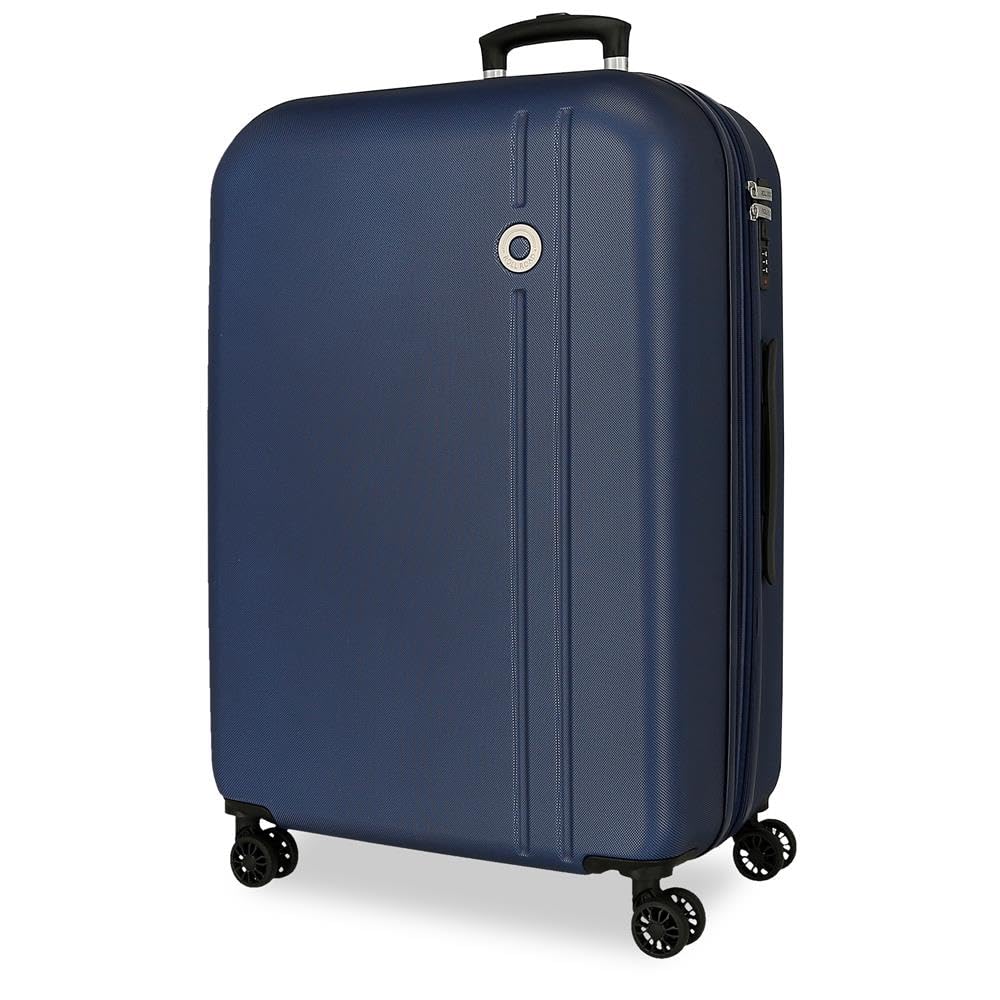 ROLL ROAD Menorca Medium Marine Suitcase 46x65x24 cm Rigid ABS Combination Lock Integrated 56L 3.45kg 4 Double Wheels Extendable