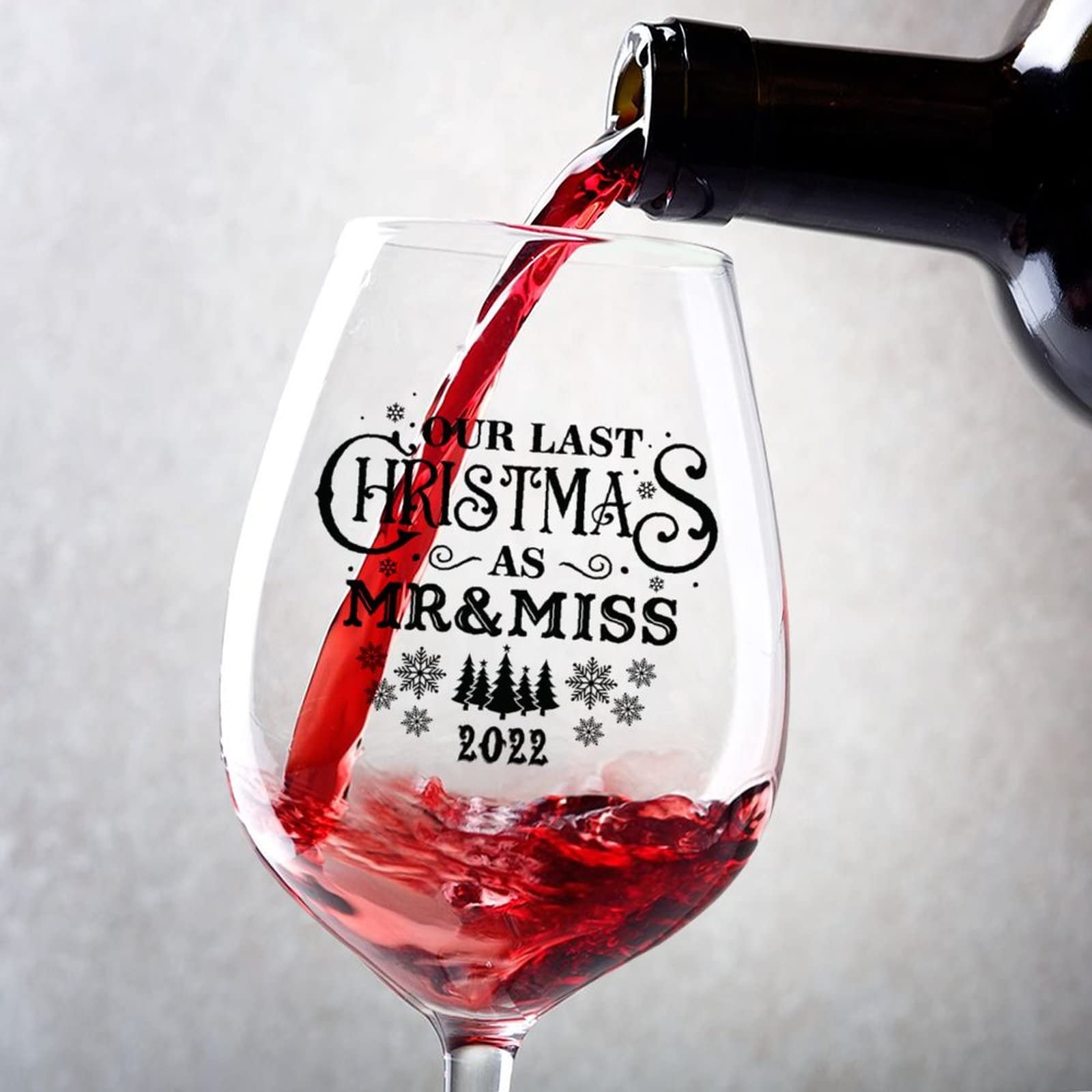 Verres à vin rouge en verre transparent de 500 ml avec gravure durable de fête