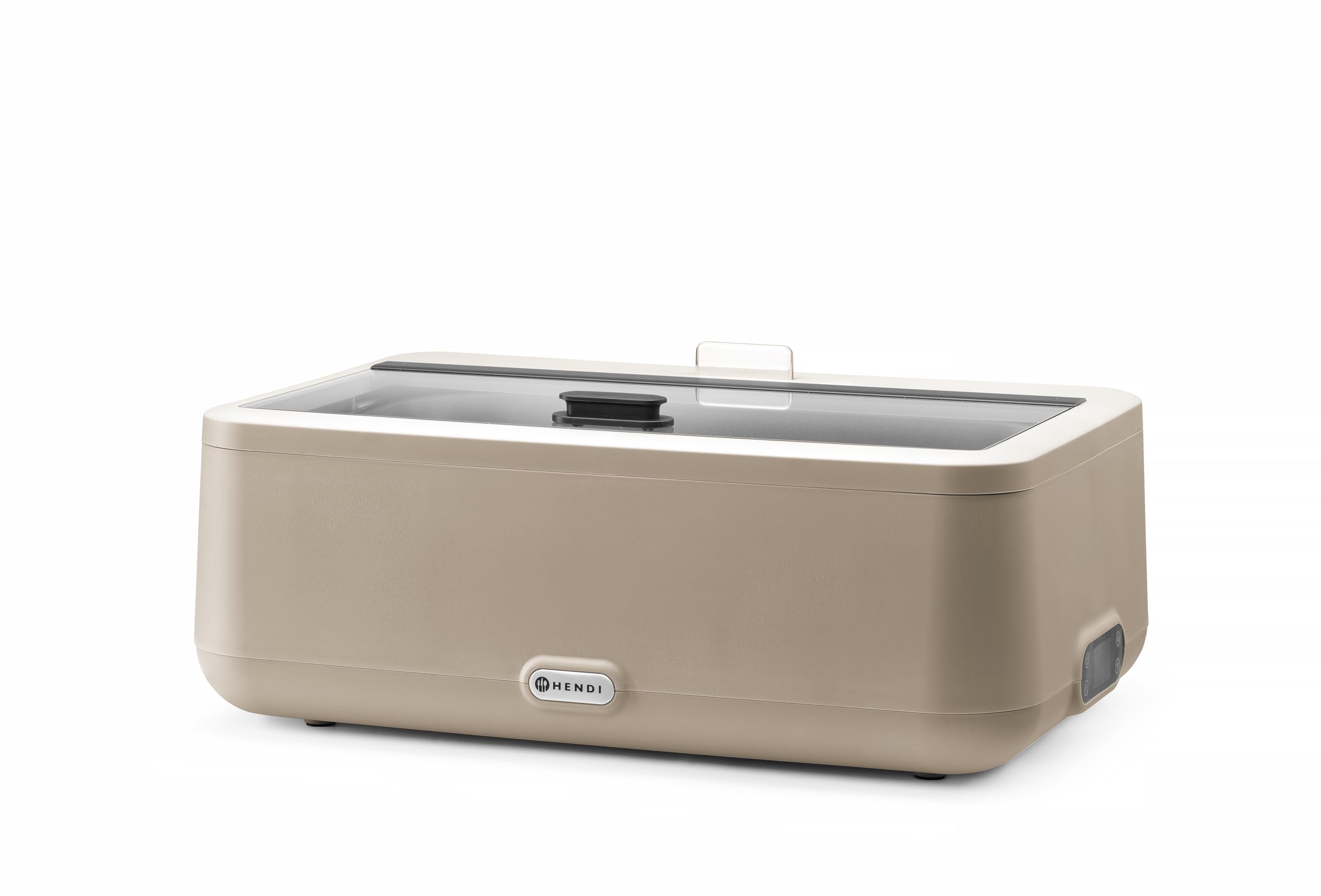 HENDI Chafing Dish Électrique UNIQ, 12,5L, Beige | GN 1/1, aluminium, acier inoxydable, PP et verre trempé, 220–240V/700W, 35–85°C, 607x402x(H)245mm