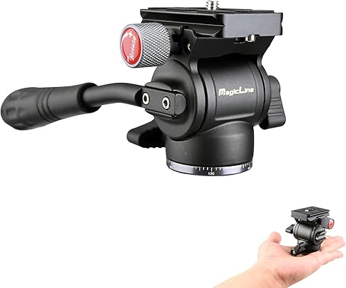 MagicLine Mini cabezal de líquido de trípode de video con placa de liberación rápida estándar Arca Swiss para cámaras de video compactas cámaras sin