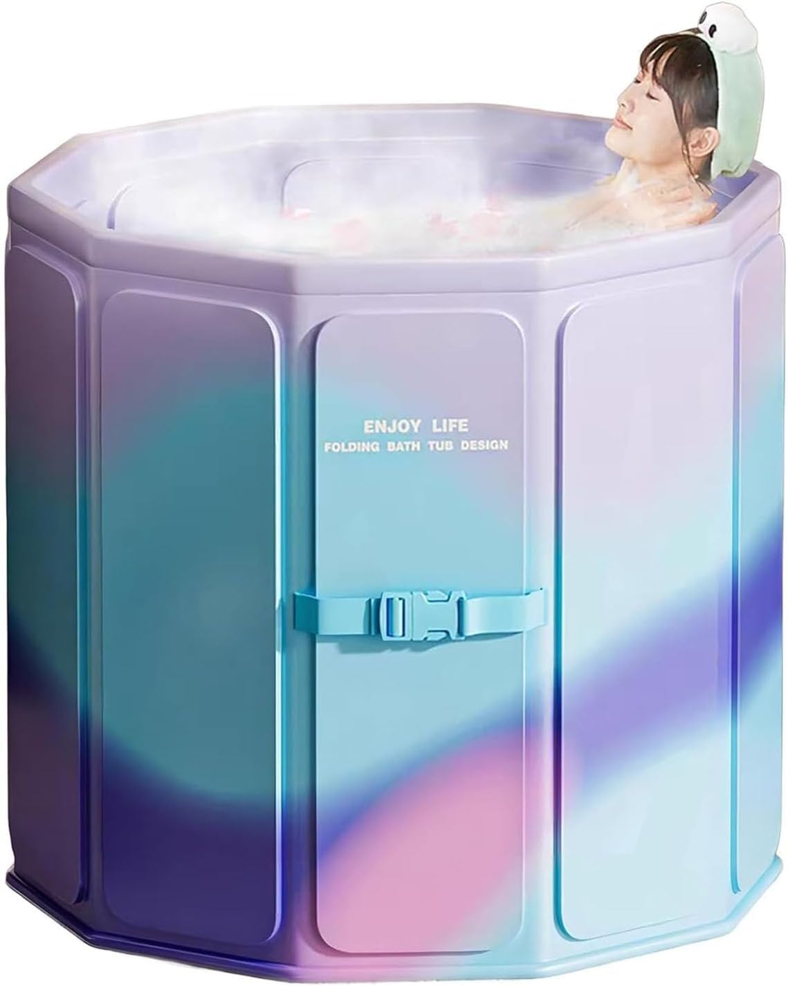 Bathtub, Folding Bathtub, Water Bathtub, Portable Bathtub, Simple Bathtub, Separate Version for Adults and Kids, Includes Cushion and Drain Pipe, Gap Storage, Space Saving, Large Capacity