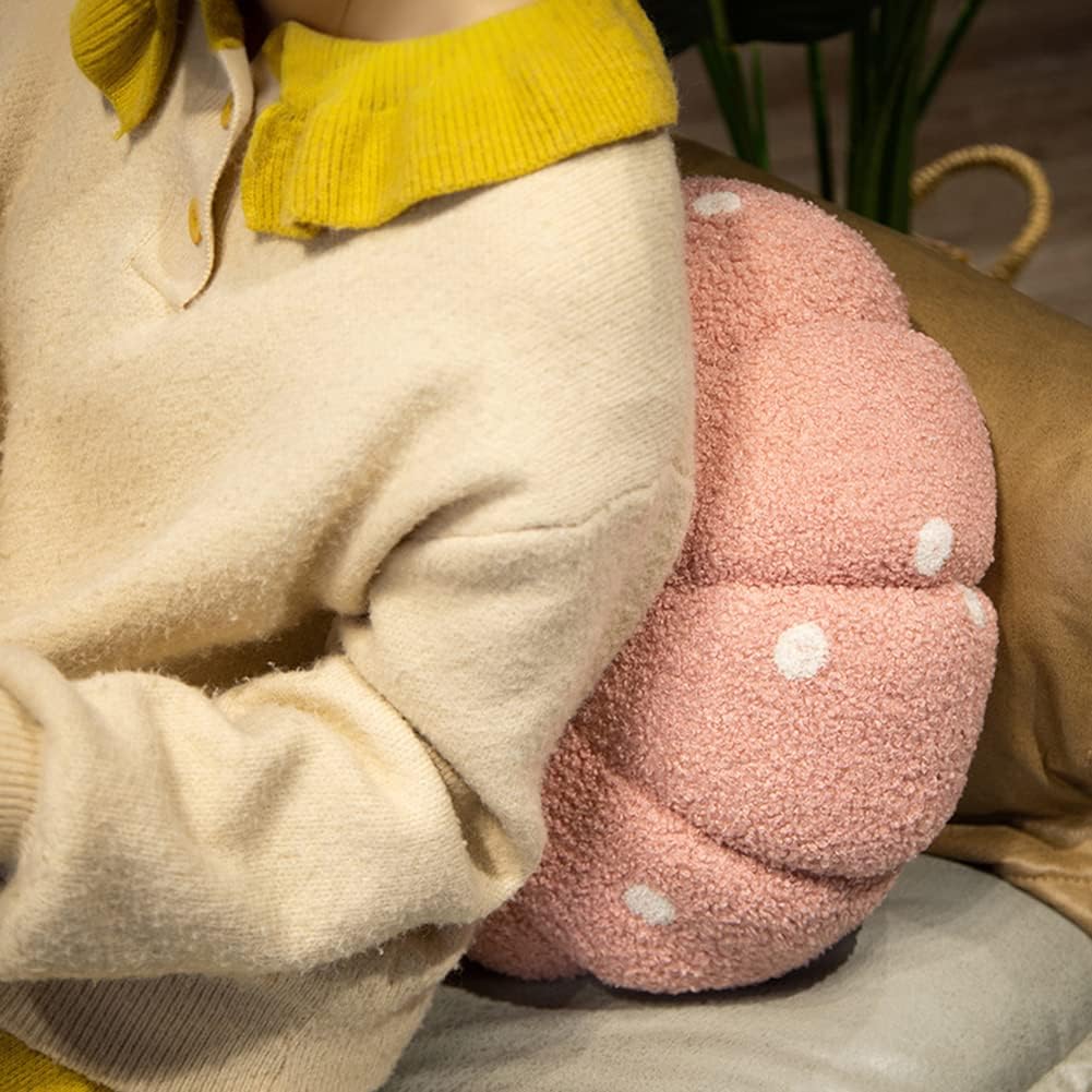 Simulation Pumpkin Plush Pillow Sofa Bedroom Plush Cushion Decorative Bedding Throw Pillows Creative Plush Hugging Pillow (28cm, White)