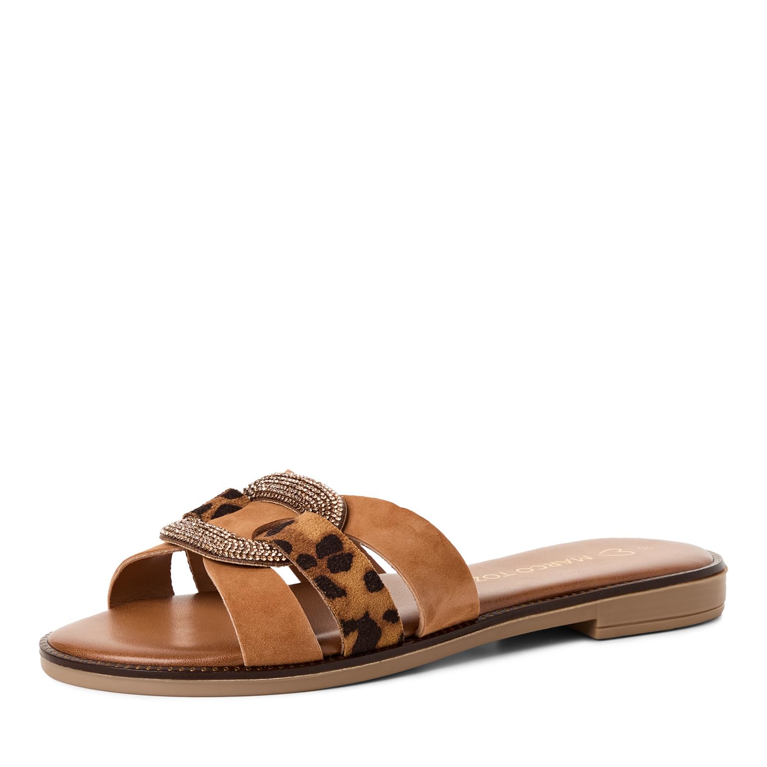 Marco Tozzi Women's Sandal Soft Feel Me Footbed Leather Stylish, Brown (Cognac Comb), 8.5 UK