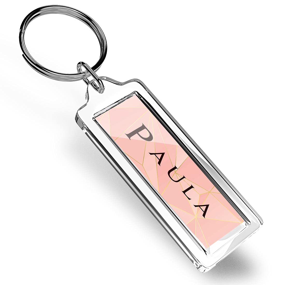Destination1 x Paula Name Pink Art Deco Keyring Lightweight Plastic Keyring Key Chain Key Ring #104141