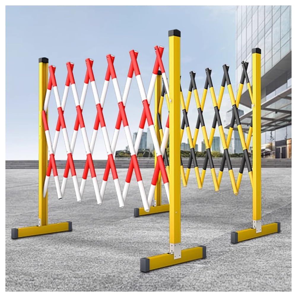 WQPMNYG Expandable Metal Barricade - Steel Safety Barrier with Casters for Traffic Control and Crowd Management