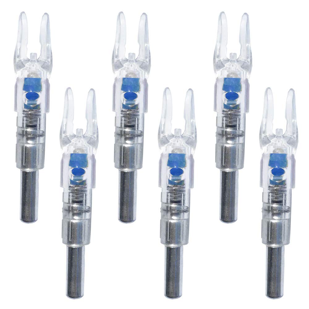 G-Archery 6PCS-S Lighted Nocks for Arrows with .244/6.2mm Inside Diameter Compound Bow Arrow Nock for Hunting Shooting