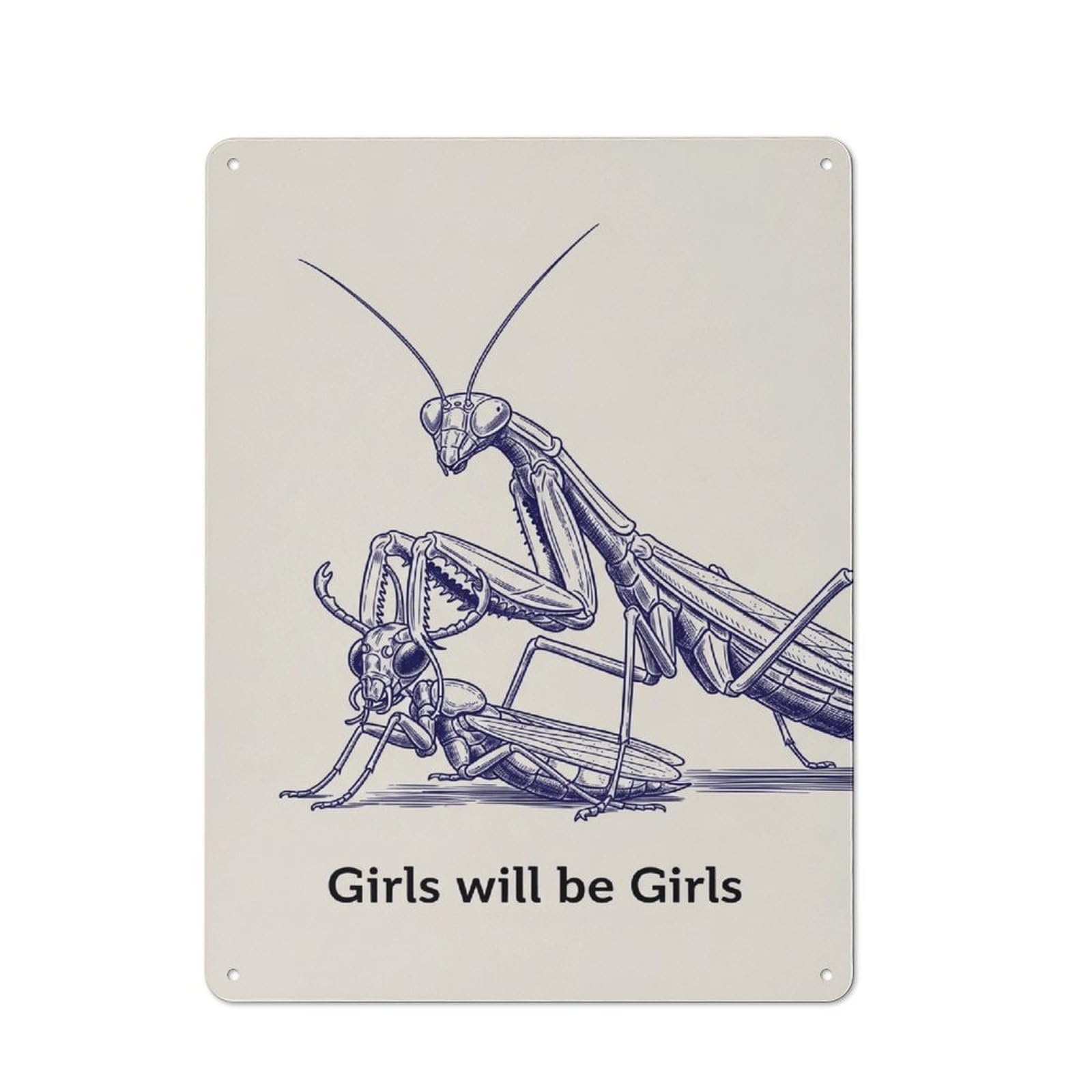 Amazon.com: Girls Will Be Girls Mantis Metal Sign - Suitable for