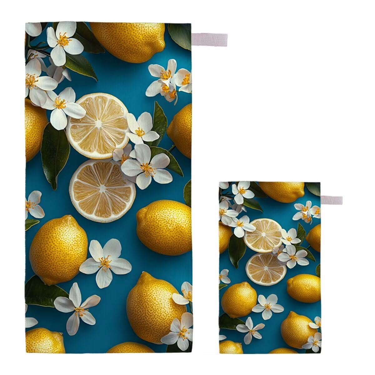 Strandtuch XXL 220x100cm/35x70cm 2er Set Mikrofaser Strandtuch, Schnelltrocknend Strandliege Kompakt Sandfrei Saunahandtuch mit Tasche, Mikrofaser Handtuch für Strand Reise Urlaub (Blume) F-51