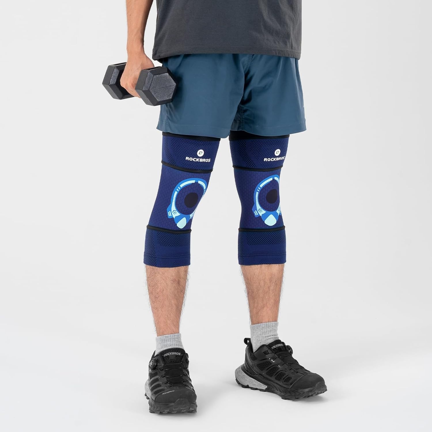 ROCKBROS Compression Knee Brace for Men and Women 2-Pack Knee Support Compression Sleeve for Cycling Running Workout Sport