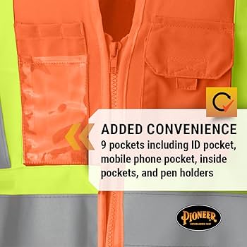 Pioneer Safety Vest for Women with Pockets - Hi-Vis