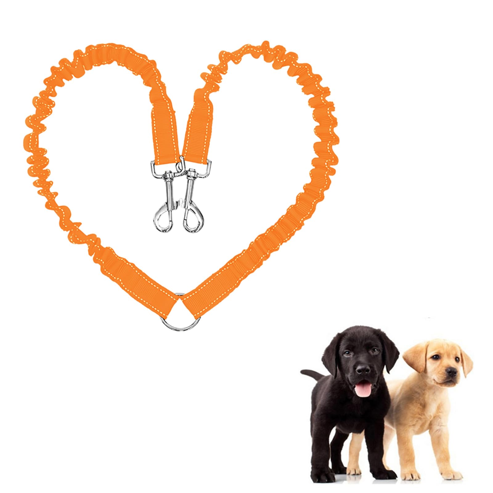 JVHLOV Double Dog Lead Coupler, 360° Rotatable and Adjustable Dual Dog Leash, No Tangles for Small, Training and Jogging, For Walking Puppy, Small, Medium, Large dog