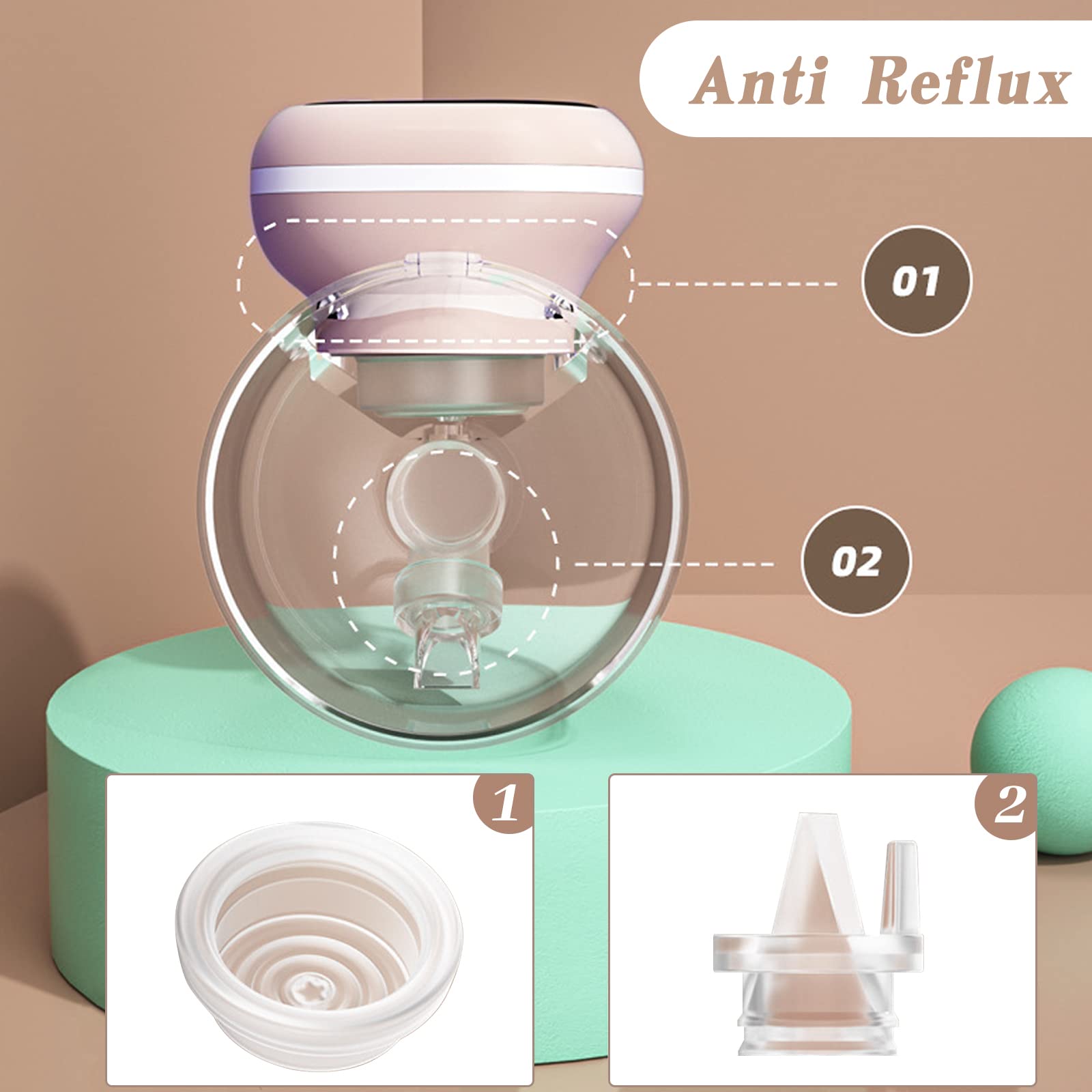 Tire Lait Electrique, Potuem Tire Lait Main Libre avec 4 Modes et 9 Niveaux  de Pompage Puissant, Anti-reflux Tire-lait Electrique, écran LCD