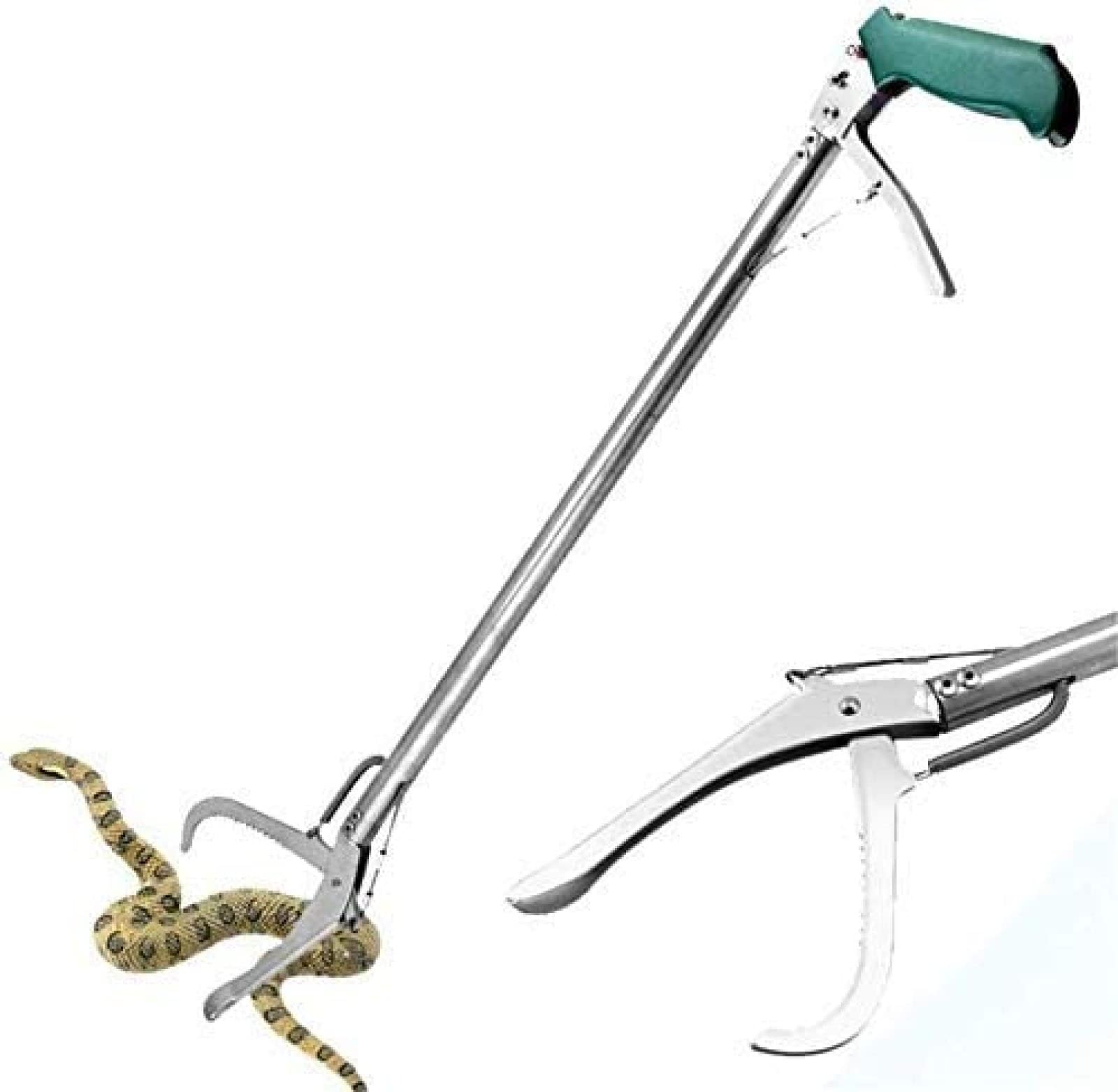 Pinzas para Serpientes, Alicates Resistentes De Acero Inoxidable para Serpientes con Función De Autobloqueo, Abrazadera para Atrapar Serpientes, Palo para Atrapar Reptiles,Segundo(70cm),GQYYS