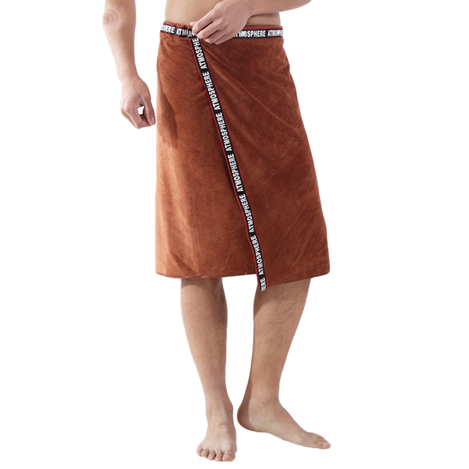 Toalla de sauna para hombre que no se cae con botón ajustable y tejido de microfibra de baño