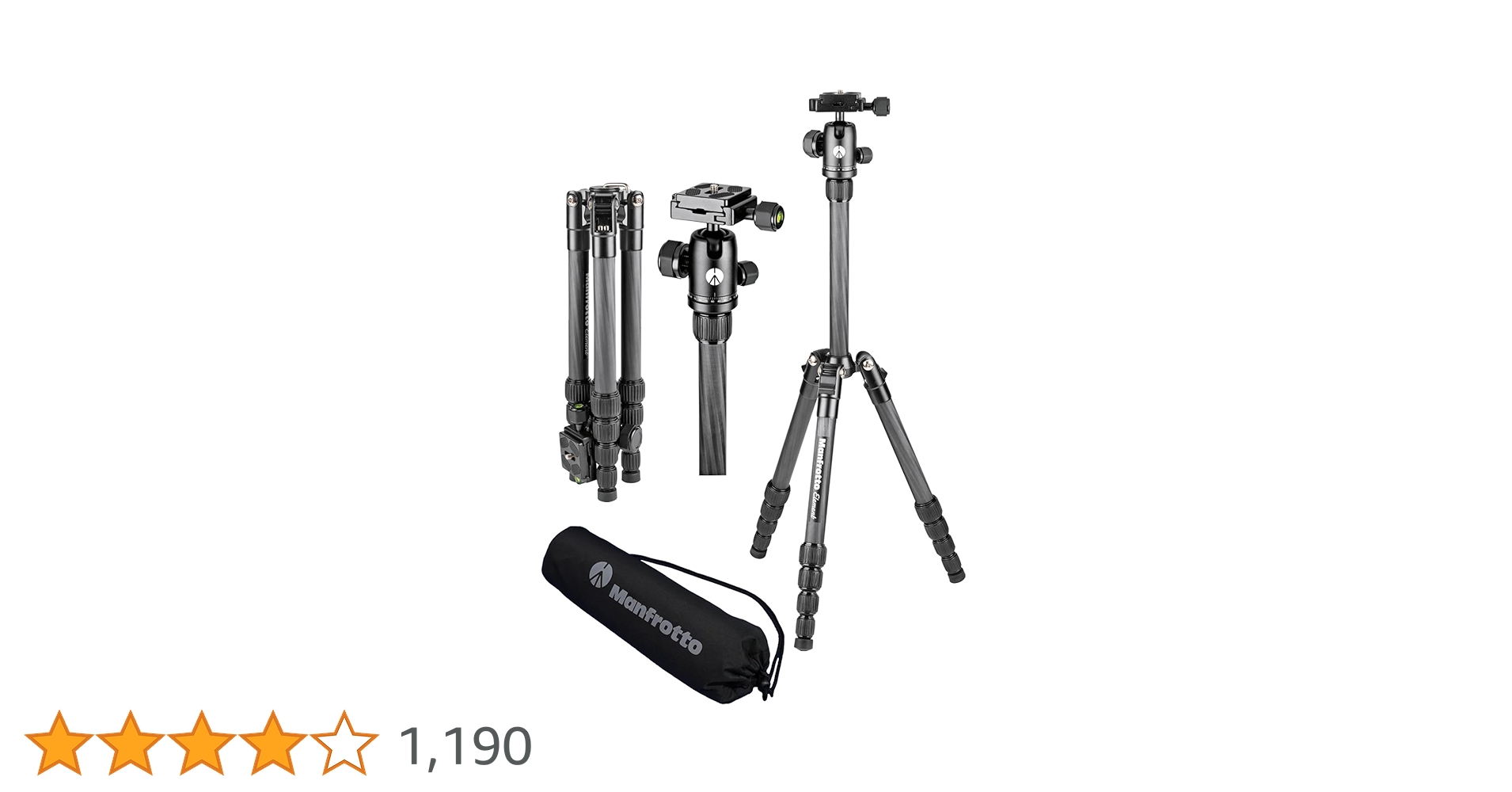 マンフロット Manfrotto カーボン三脚 MKELEB5CF-BH Manfrotto 【OUTLET】マンフロット三脚 Elementトラベル三脚