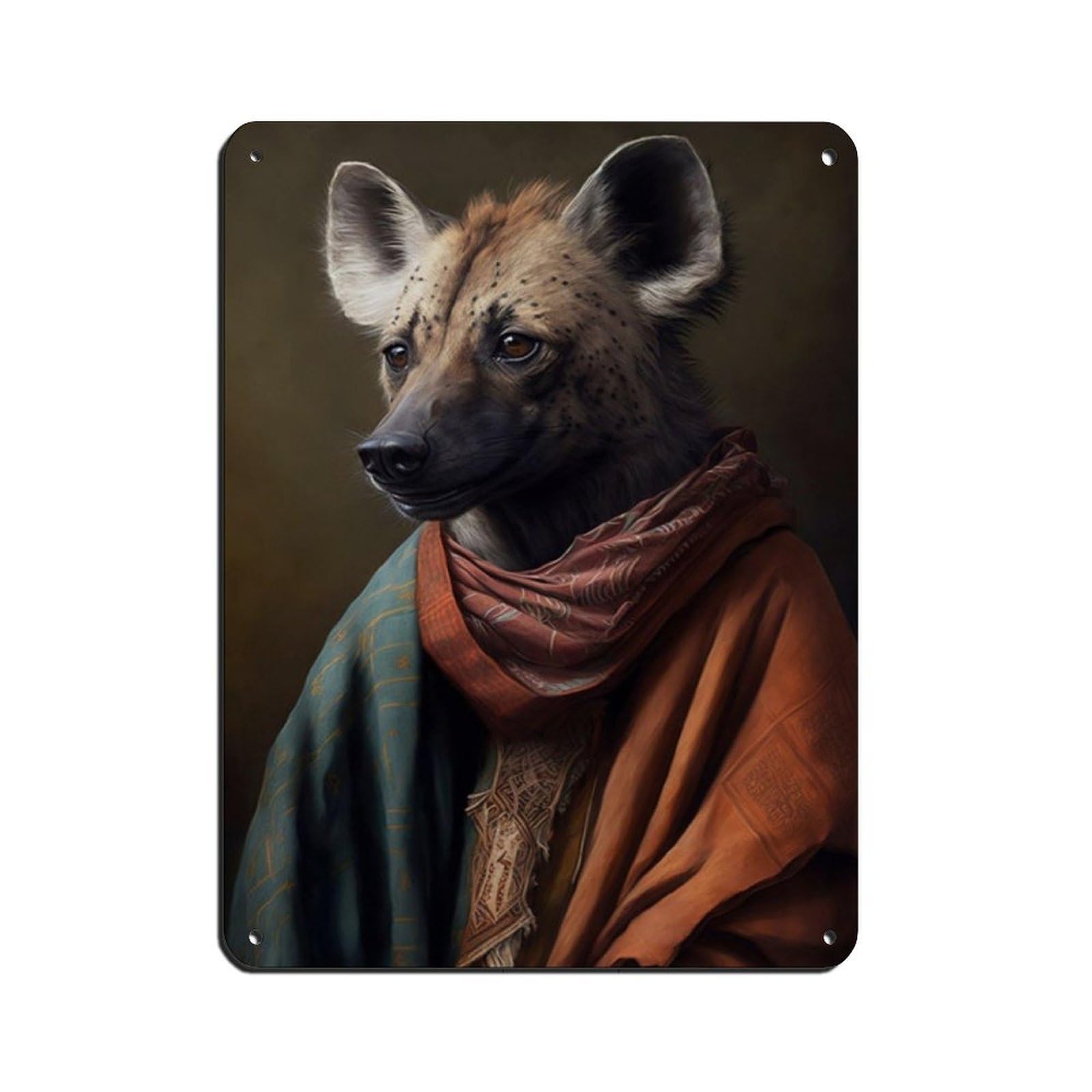 Lxwnze 30L X 40W Cm Hyena Vintage Poster Retro Poster Metal Tin Sign Chic Art Retro Iron Painting Bar People Cave Cafe Family Garage Poster Wall Decoration 12X16inch(30X40cm)