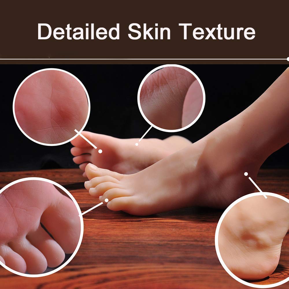 Silicone Pieds Modèle, Modèle de Pied féminin réaliste, modèle de Pied de Simulation en résine de Silicone clonée 36A, Convient à l'affichage des Chaussures et des Bijoux